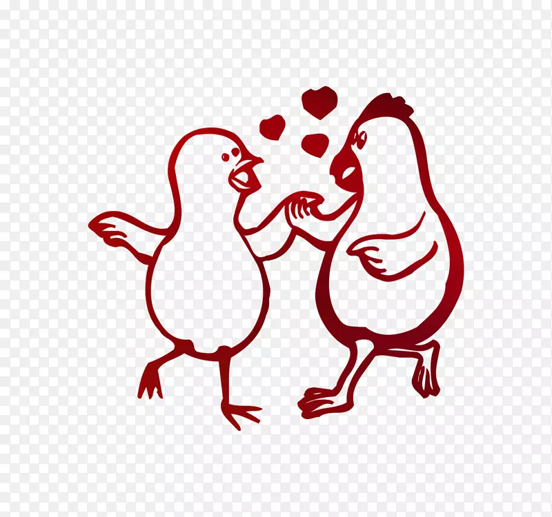 鸡与鸡之间的爱情如同食物不安的钱夹艺术