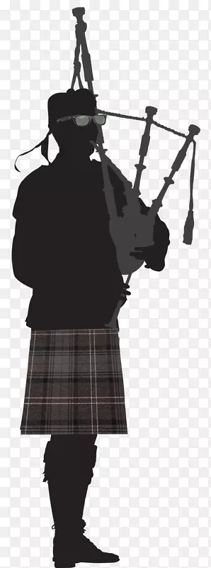 苏格兰风笛图形免费摄影.剪影