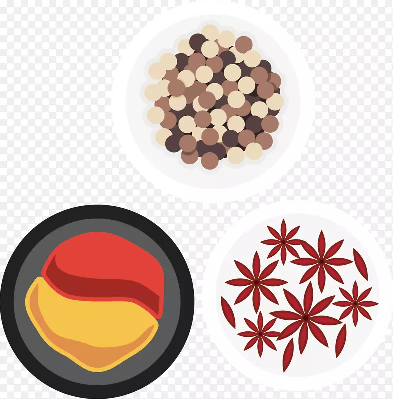 咖喱汉堡包食品中餐形象八角设计元素