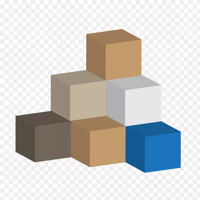 立方体图形三维欧式彩色立方体
