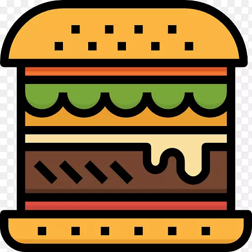 汉堡包芝士汉堡快餐电脑图标剪贴画铜图标
