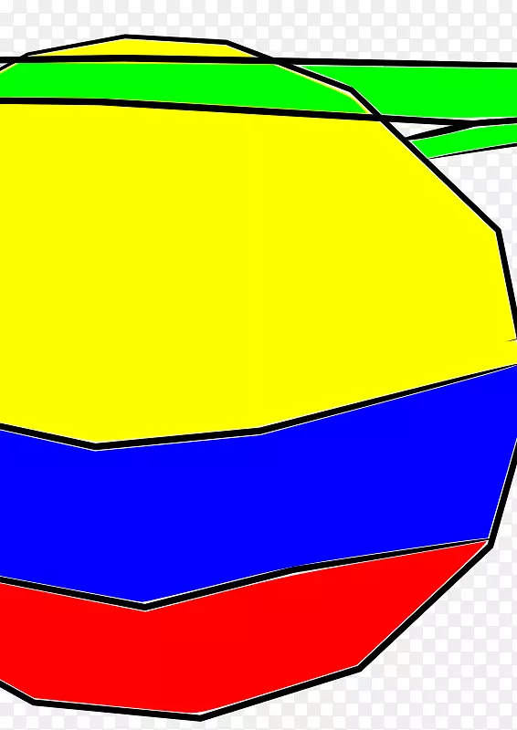 线黄角剪贴画-哥伦比亚旗
