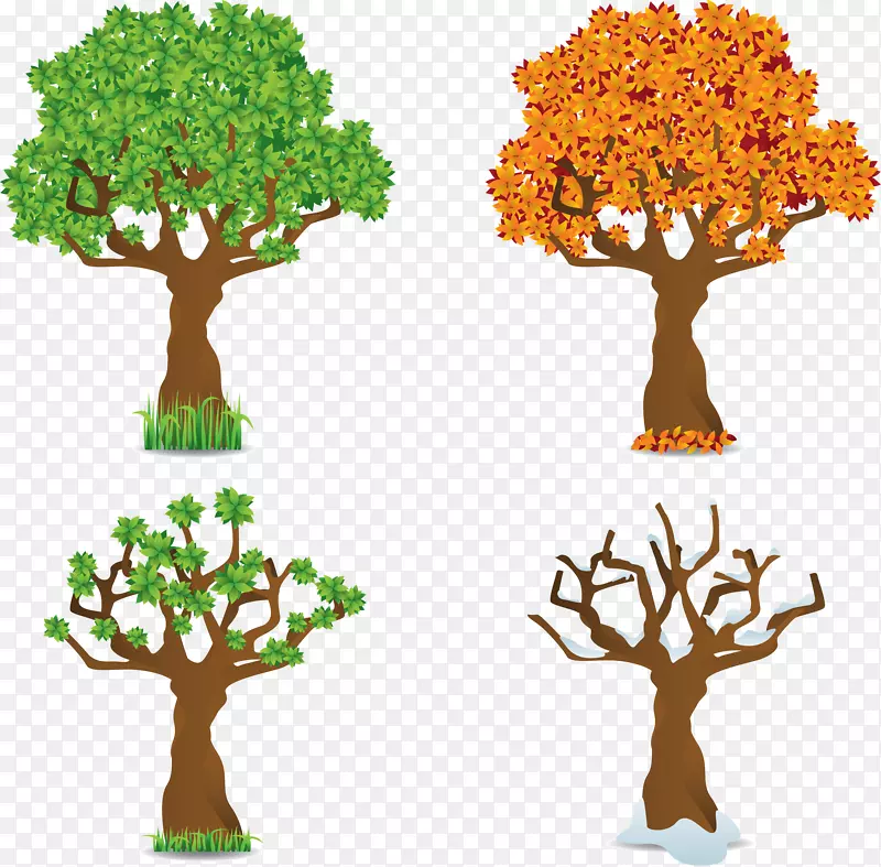 季节图形剪贴画png图片图像树