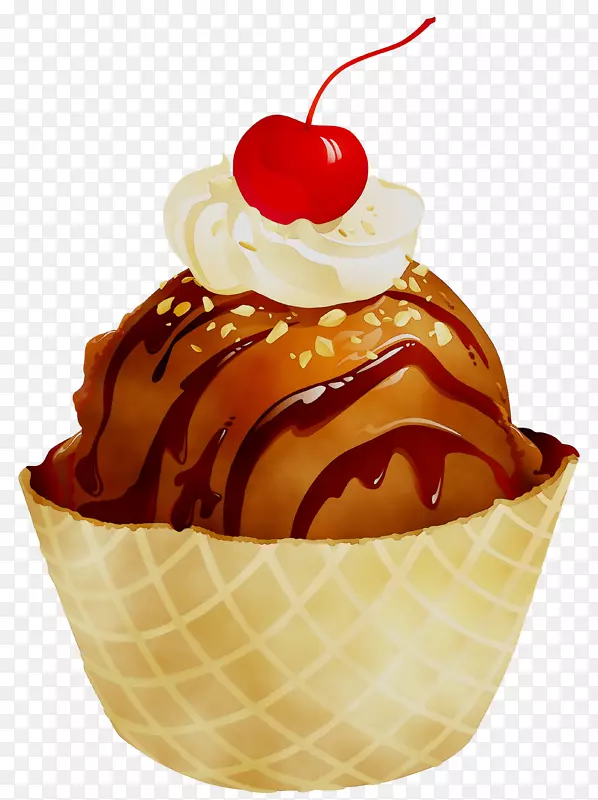冰淇淋圆锥形圣代华夫饼剪贴画
