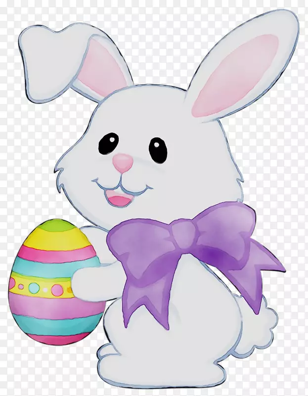 复活节兔子剪贴画家庭兔插画
