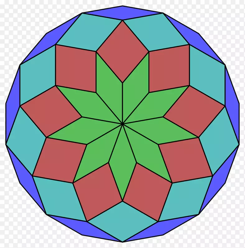 十八角正多边形对称点解剖徽章