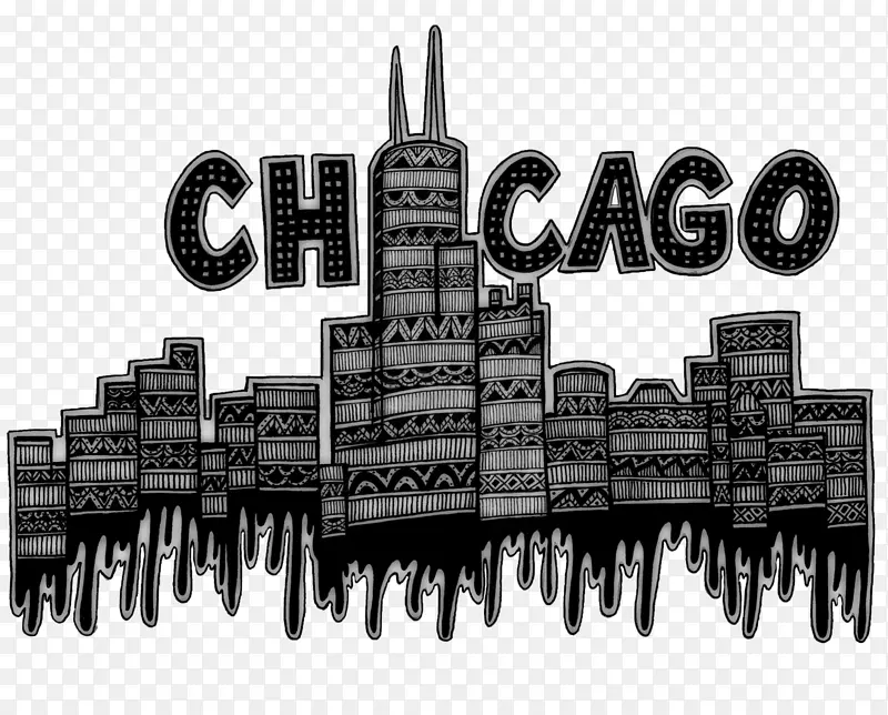 芝加哥天际线威利斯塔图形象-芝加哥旗帜