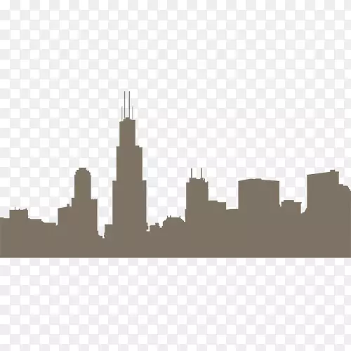 芝加哥天际线摄影图形.轮廓