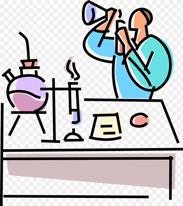 剪贴画化学工业图形插图.化学家彩带