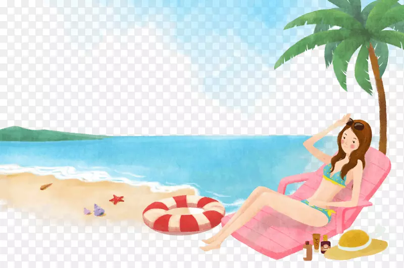 海滨插画-海景度假胜地-欧林格诺托设计元素