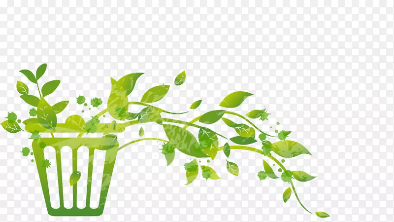 叶绿植物茎草本植物字体-消减插图