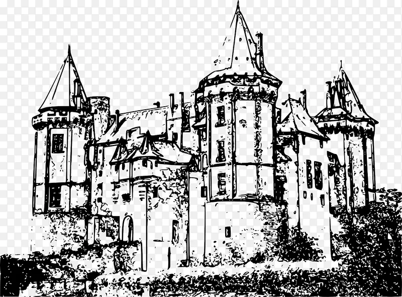 庄园住宅png图片绘制城堡剪贴画-城堡
