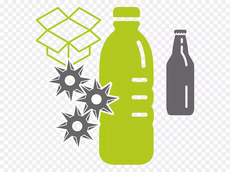 玻璃瓶夹艺术绿点回收包装和标签.erp按钮