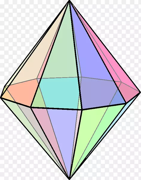 面双棱镜三角形多面体-浅色水彩