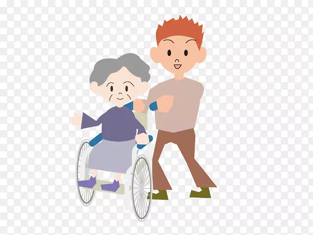 剪贴画照顾者轮椅保健-轮椅