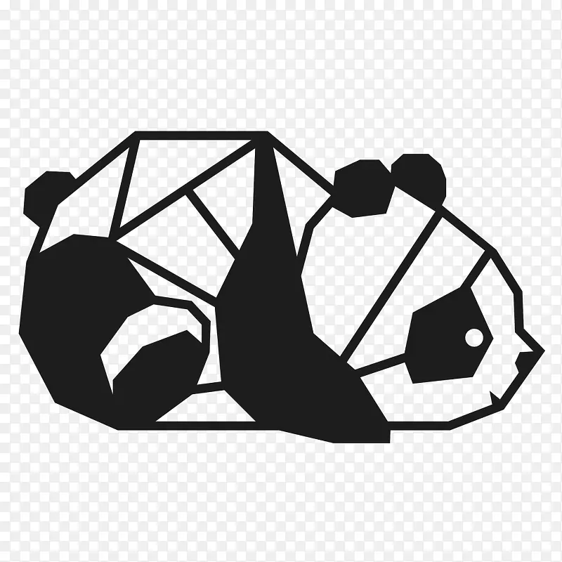 大熊猫熊几何图形贴纸