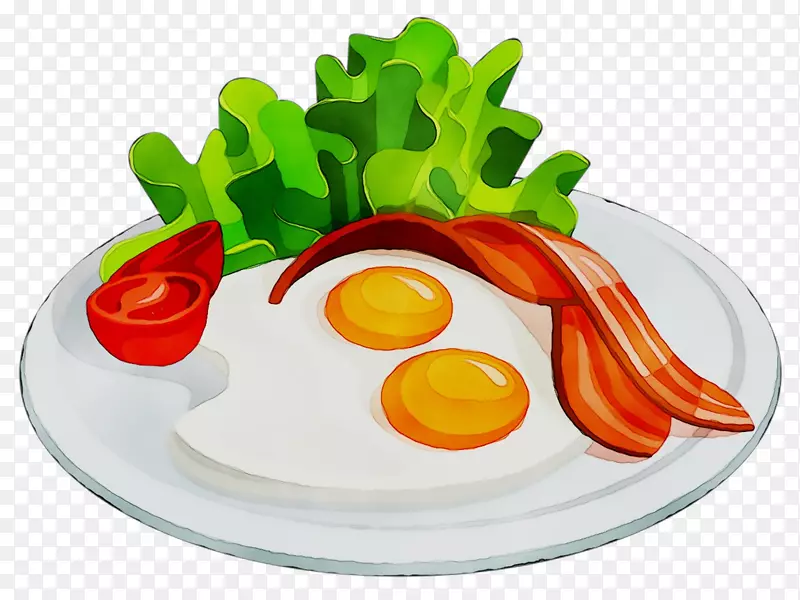 早餐培根，煎蛋，素食