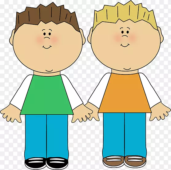 剪贴画露天部分图片插图兄弟-双胞胎少年