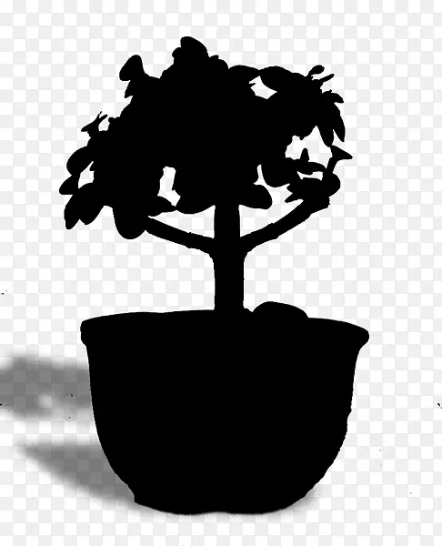 树花盆植物剪影字体
