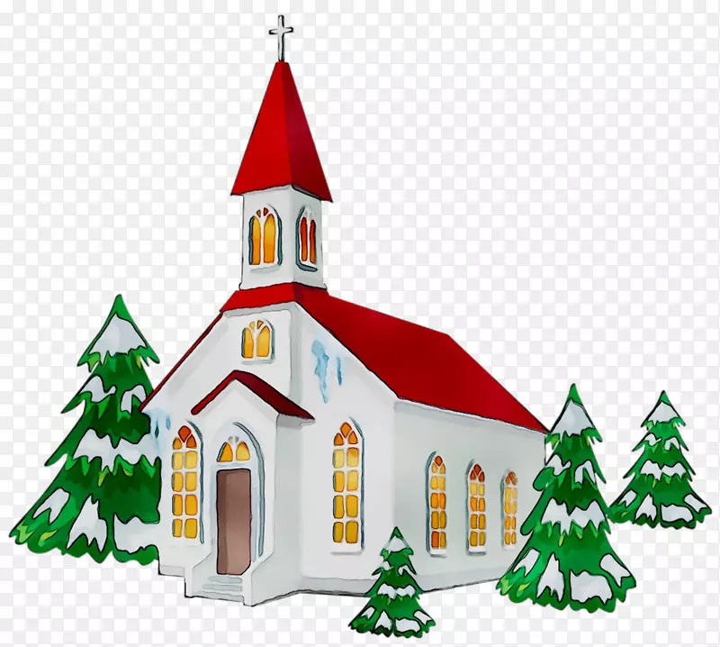剪贴画圣诞树屋和家