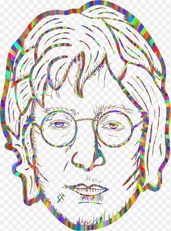 披头士形象插画剪贴画-列侬