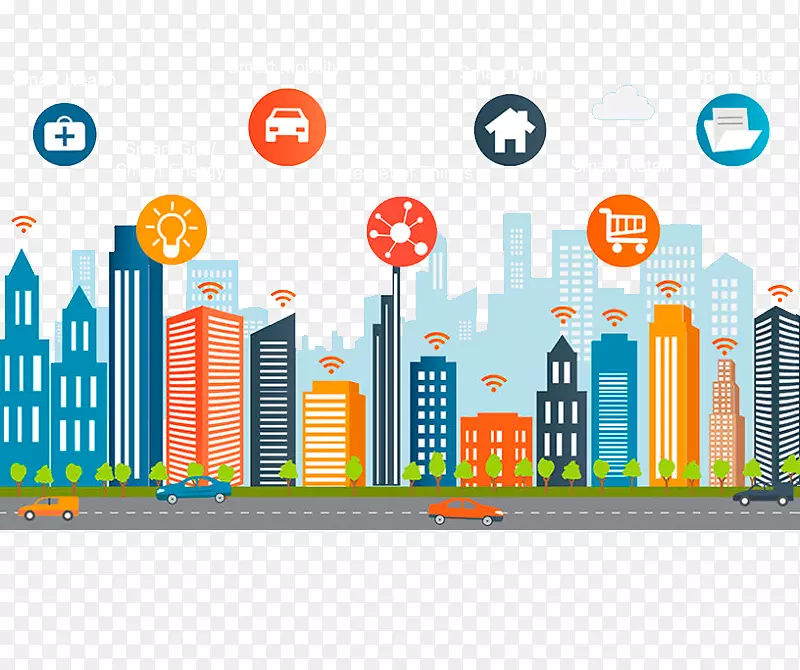 智能城市智能电网图形物联网插图技术