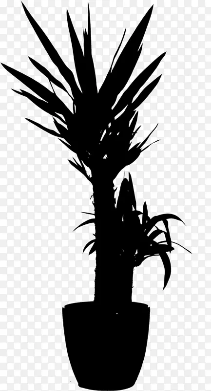 棕榈树花盆植物轮廓
