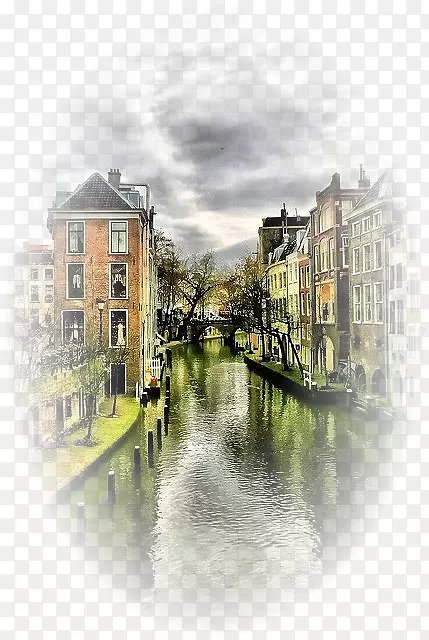 乌得勒支阿姆斯特丹运河图片-杭州旗