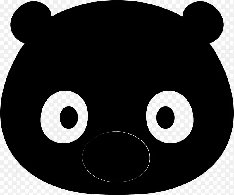 熊夹艺术图案鼻子黑色m-拜贡图标