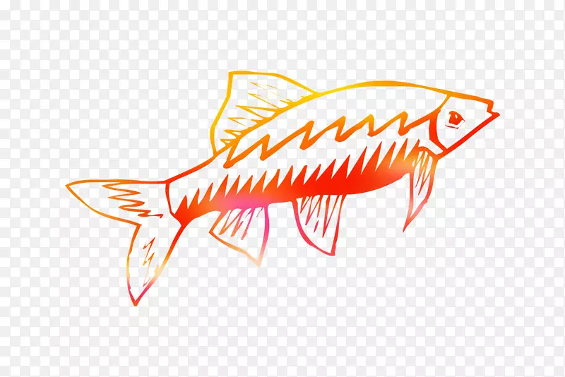 剪贴画标识线鱼橙色S.A。