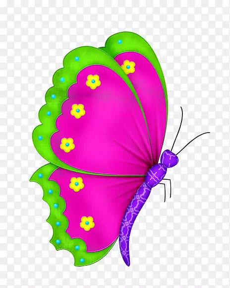 剪贴画png图片图片绘制蝴蝶-粉红色卡通