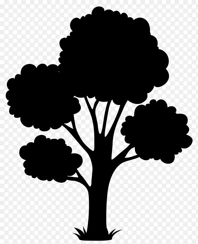 树木插图花盆图盆景