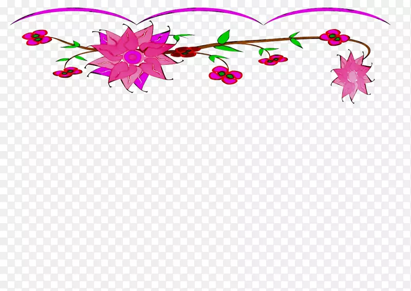 花卉图案叶字体粉红色m