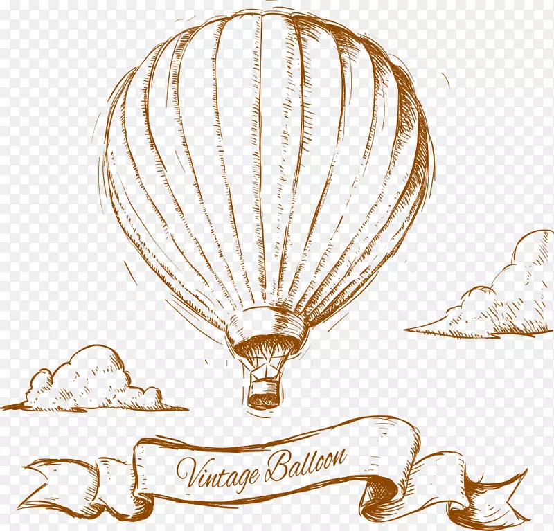 热气球图形设计.气球丝带