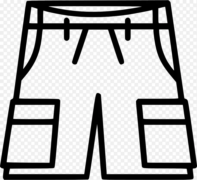 电脑图标剪贴画短裤运动服装-木板短图标