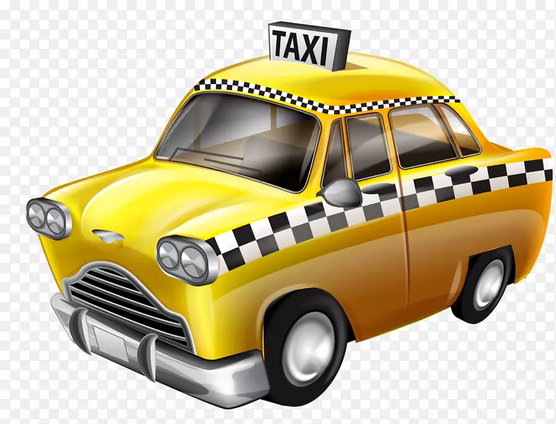 出租车验车员马拉松剪贴画黄色出租车-出租车