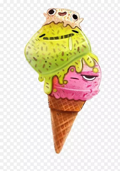 冰淇淋绘画插图图片冰淇淋