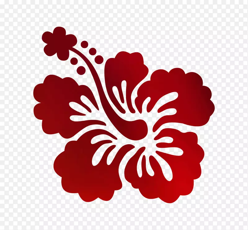 花标贴纸夏威夷芙蓉花型设计
