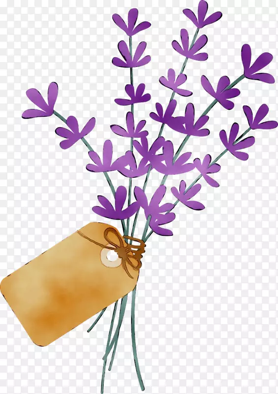 嫩枝花茎剪贴画紫色
