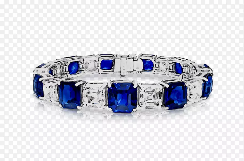 蓝宝石耳环，手镯，珠宝，格拉夫