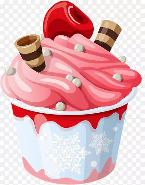 冰淇淋锥，圣代冷冻酸奶夹艺术-冰淇淋