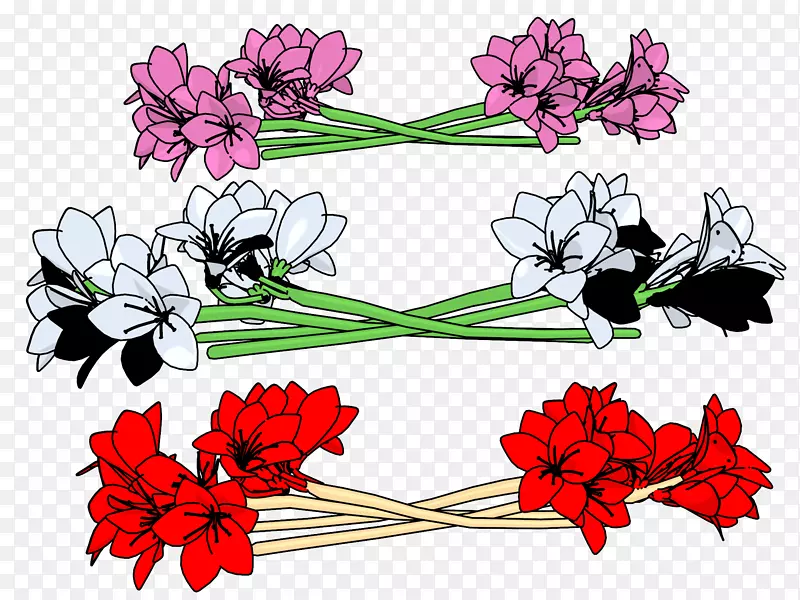 花卉设计切花花束插画-花