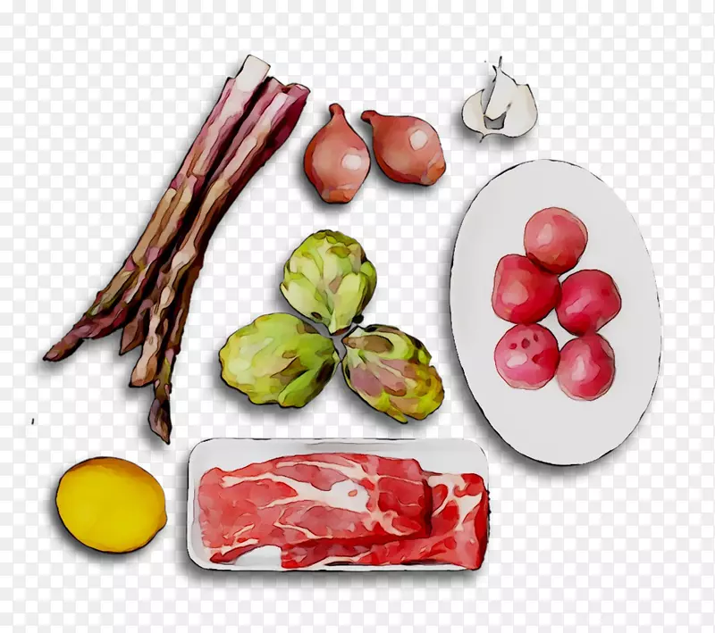 布莱索拉熏火腿，天然食品，蔬菜