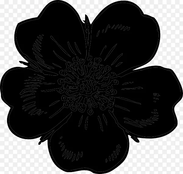 切成黑色的花