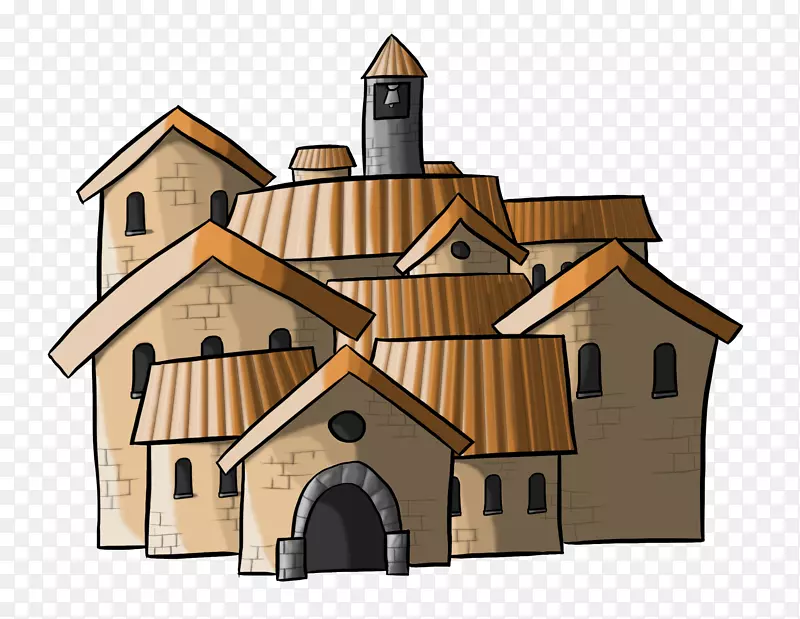 中世纪建筑立面房屋