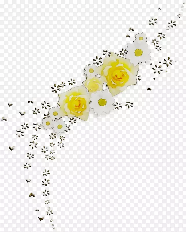花卉设计字体线黄色书法