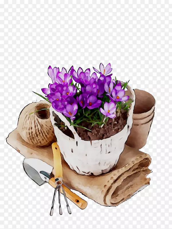 切花，花盆，人造花，紫色