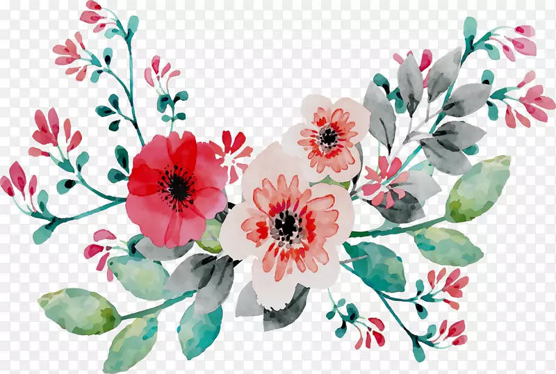 水彩画：花卉png图片玫瑰
