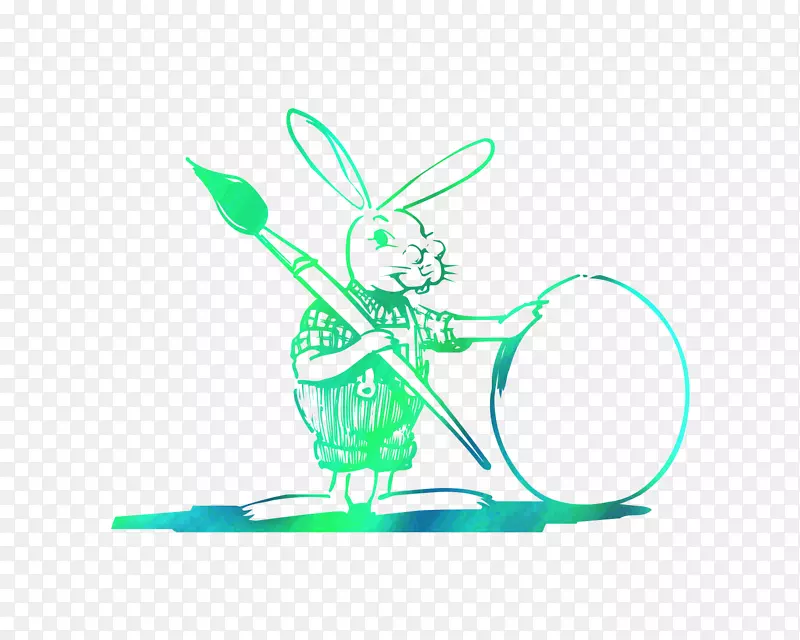 兔子复活节兔子标志插图