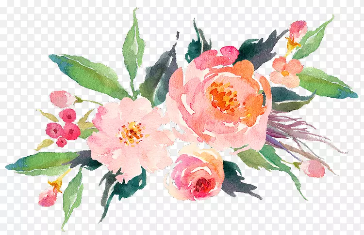 水彩画：花卉水彩画png图片绘画